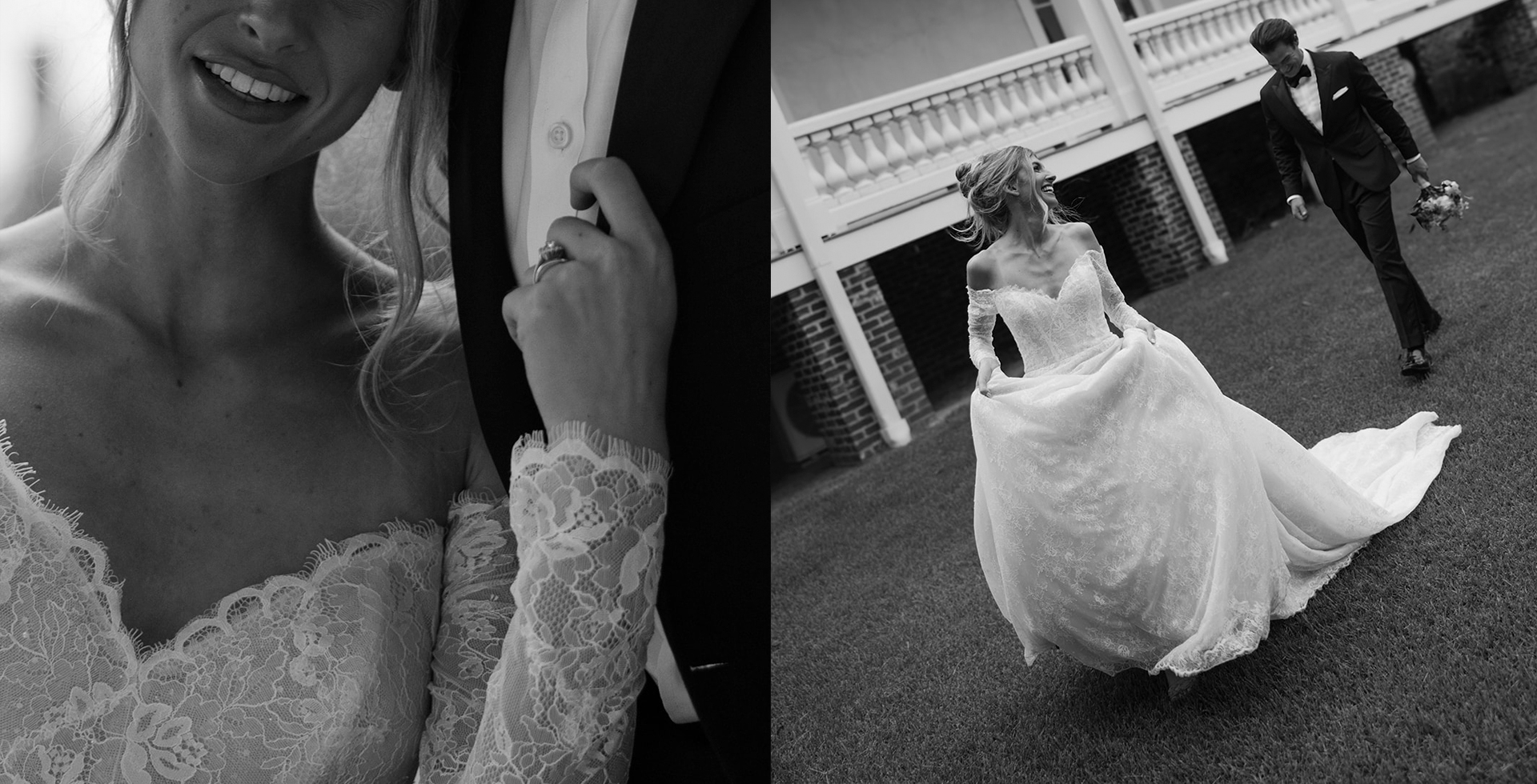 Afarose Bridal – bride in a wedding dress looking at a mirror