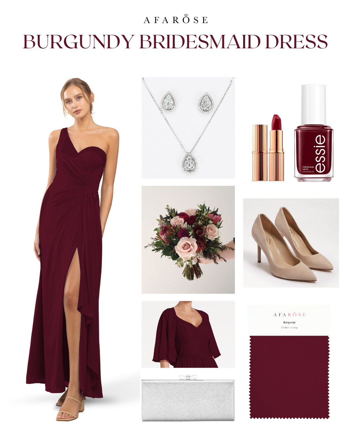 Maroon color bridesmaid clearance dresses