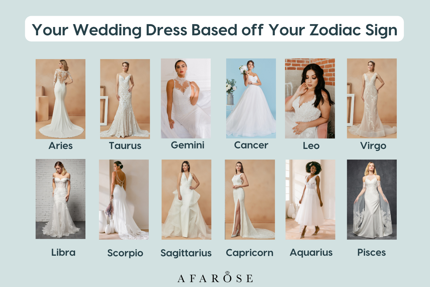 AFAROSE Blog Your Wedding Dress Based Off Your Zodiac