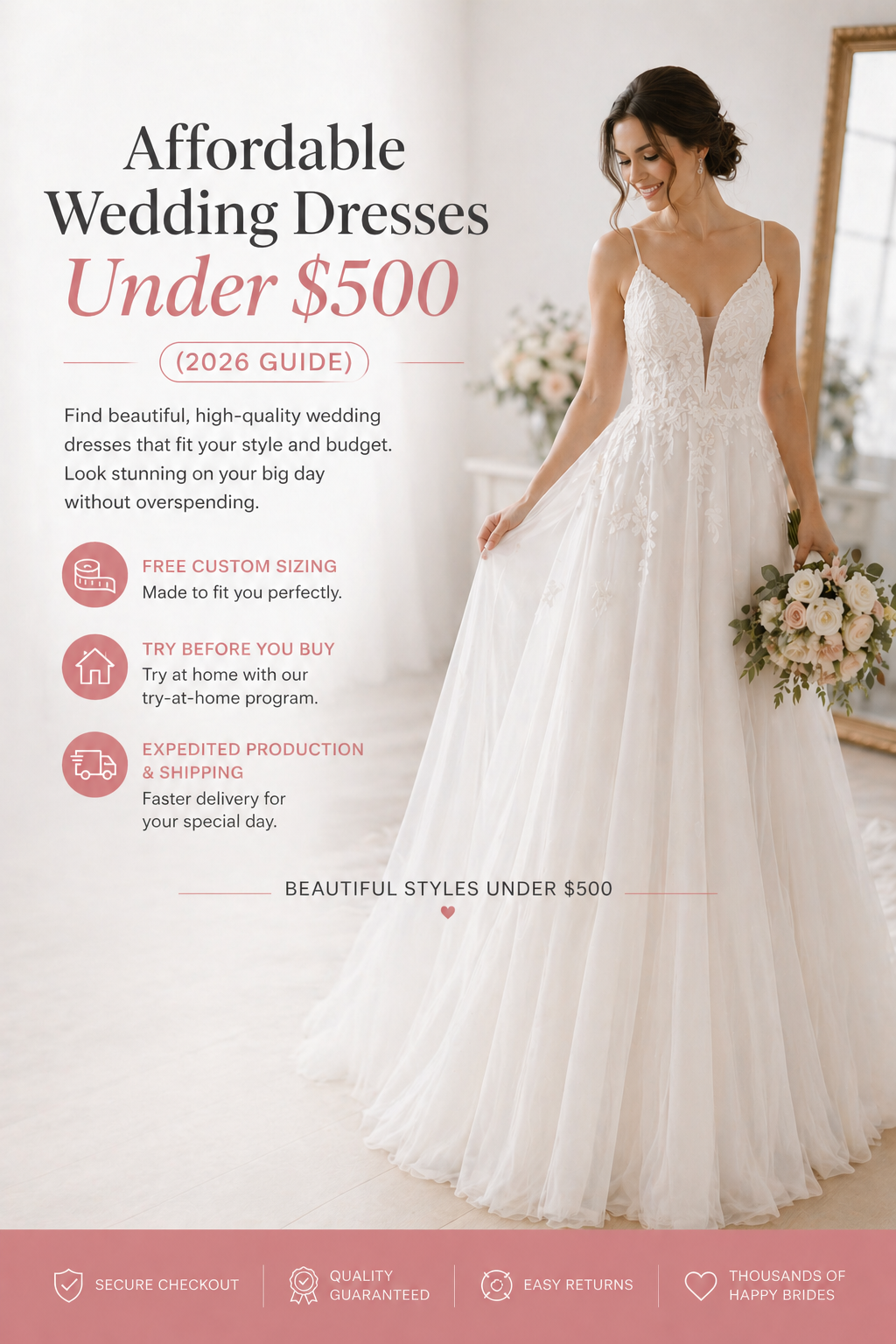 Affordable Wedding Dresses Under $500 (2026 Guide)